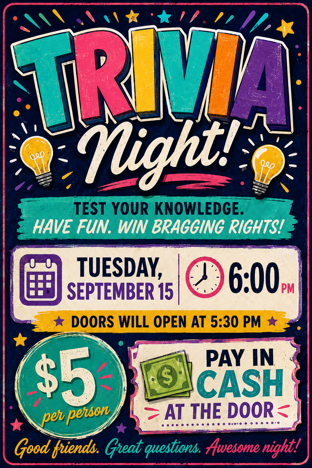 Trivia Night- 9-15