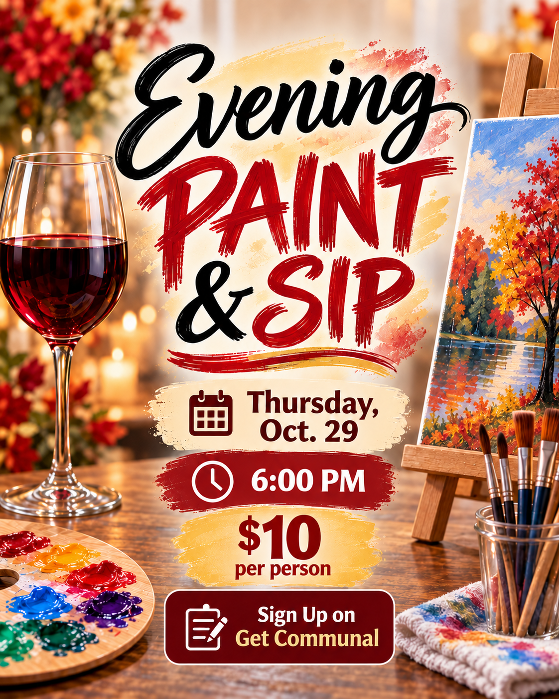 Paint and Sip- evening 10-29